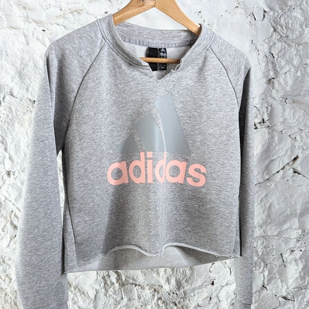 ADIDAS Cropped Grey Sweatshirt Size M